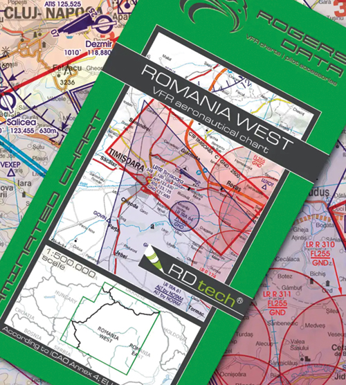 2024 Romania West VFR Chart 1:500 000 - Rogersdata (10 DAYS)