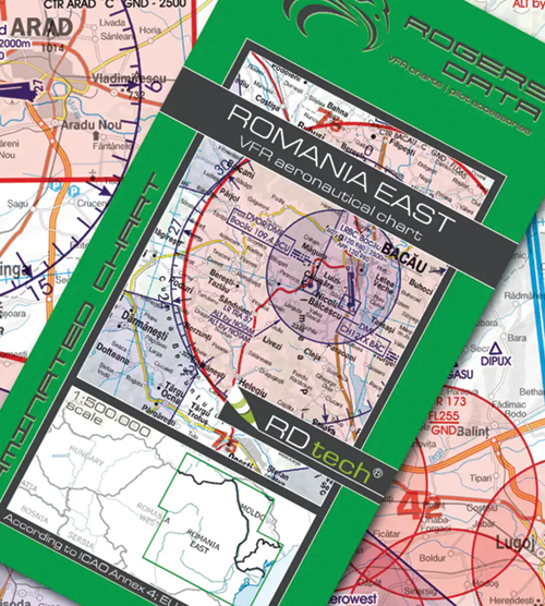 2024 Romania East VFR Chart 1:500 000 - Rogersdata (10 DAYS)