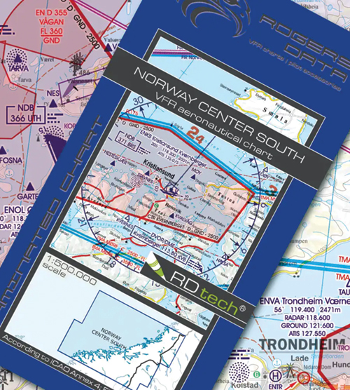 2024 Norway Center South VFR Chart 1:500 000 - Rogersdata