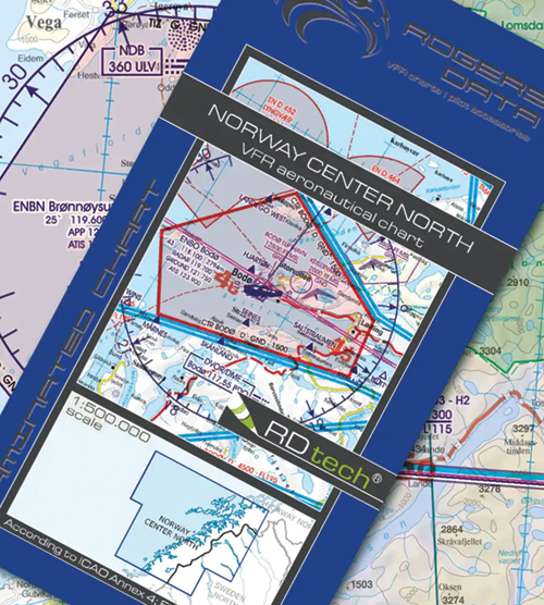 2024 Norway Center North VFR Chart 1:500 000 - Rogersdata (10 DAYS)