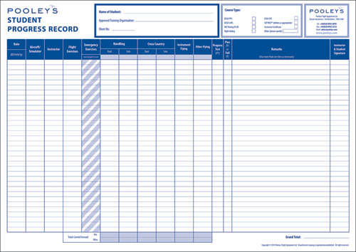 Pooleys Student Progress Record Pad