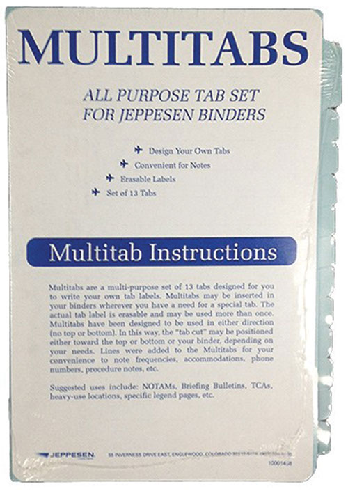 Multi tabs, all purpose tab set for Jeppesen Binders (set of 13)